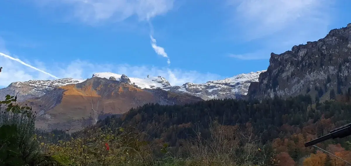 Blick auf den Titlis von der Ferienwohnung Engelberg